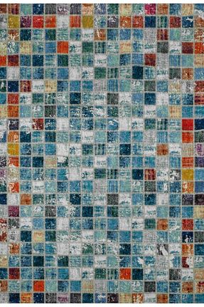 فرش آبی قابل شستشو Rugs Modern Halı - کد 464131716