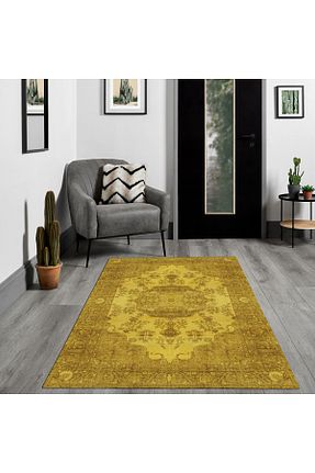فرش زرد قابل شستشو Rugs Modern Halı - کد 455538919
