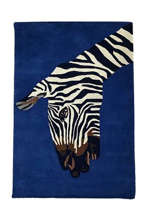 فرش سرمه ای قابل شستشو Rugs Modern Halı - کد 475369339