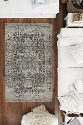فرش طوسی قابل شستشو Rugs Modern Halı - کد 376748356