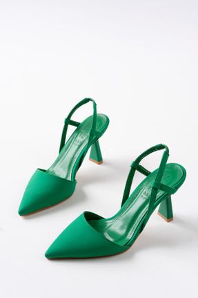 کفش استایلتو سبز پاشنه نازک پاشنه متوسط ( 5 - 9 cm ) کد 648487802