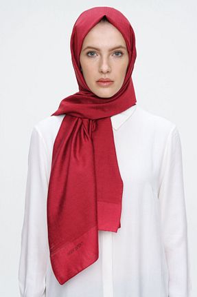 روسری زرشکی پلی استر Aker - کد 84861174