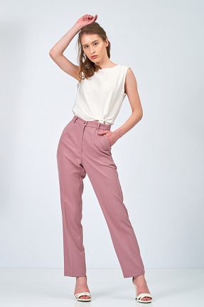شلوار صورتی زنانه لیکرا Moda Tuğram - کد 84562590