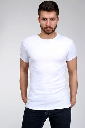 تیشرت سفید مردانه اسلیم فیت Stiloda - کد 85231344