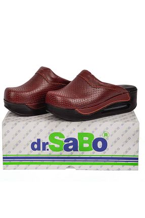 دمپائی زرشکی زنانه چرم خالص DR SABO - کد 136903820