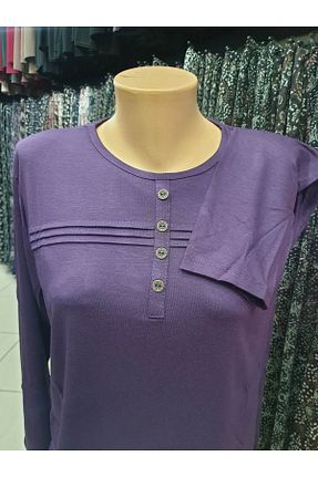 بلوز حجاب بنفش زنانه sercan konfeksiyon - کد 649188791