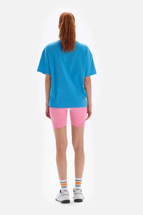 تی شرت آبی زنانه رگولار یقه گرد تکی کد 648871799