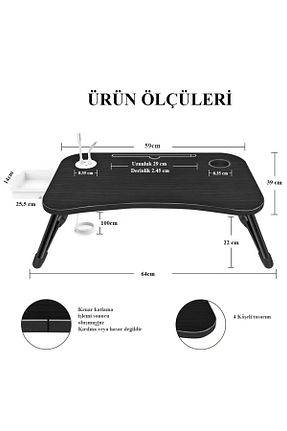 میز لپ تاپ مشکی 26 cm 60 cm کد 648986672