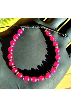 دستبند جواهر صورتی زنانه سنگ طبیعی Singincraft - کد 648869874