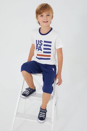 ست بالاتنه و پائین تنه آبی بچه گانه بافتنی U.S. Polo Assn. - کد 649435193