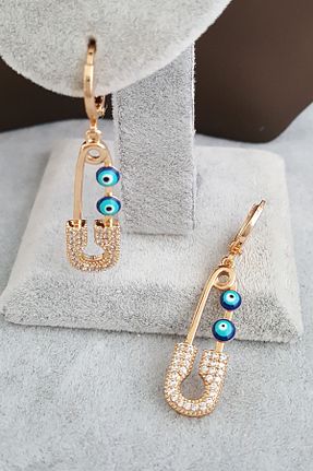گوشواره استیل (فولاد) طلائی زنانه استیل (فولاد) Lenanica - کد 650153803