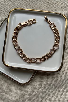 دستبند استیل طلائی زنانه فولاد ( استیل ) کد 650172694
