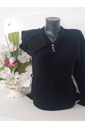 پلیور مشکی زنانه ساده TOKSOY - کد 650477005