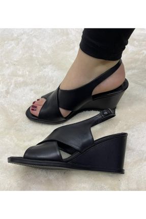 کفش پاشنه بلند پر مشکی زنانه چرم طبیعی پاشنه متوسط ( 5 - 9 cm ) پاشنه پر کد 650455787