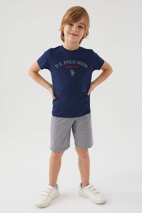 ست بالاتنه و پائین تنه سرمه ای بچه گانه بافت U.S. Polo Assn. - کد 649439886