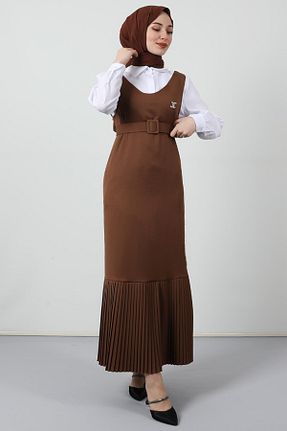 لباس حجاب قهوه ای زنانه Jile Giza Giyim - کد 650285012