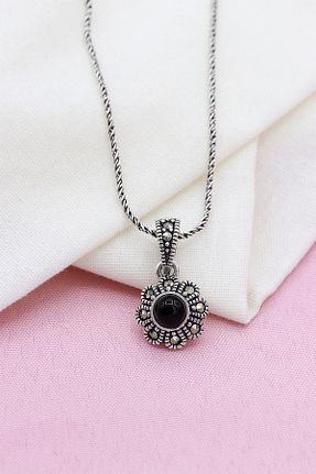 گردنبند نقره مشکی زنانه 925 عیار Akyüz Gümüş - کد 650477179
