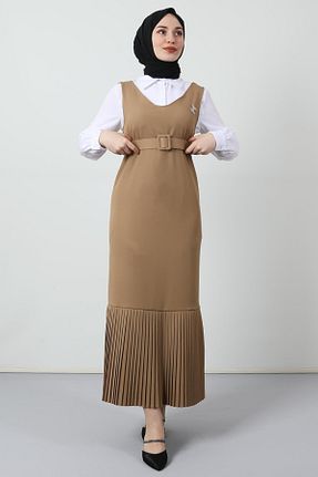 لباس حجاب قهوه ای زنانه رگولار Giza Giyim - کد 650456425