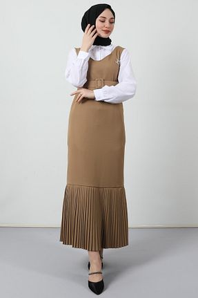 لباس حجاب قهوه ای زنانه رگولار Giza Giyim - کد 650456425