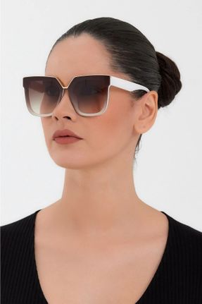 عینک آفتابی مشکی زنانه 58 UV400 فلزی سایه روشن کد 42584742