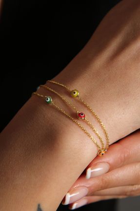 دستبند نقره طلائی زنانه کد 650073333