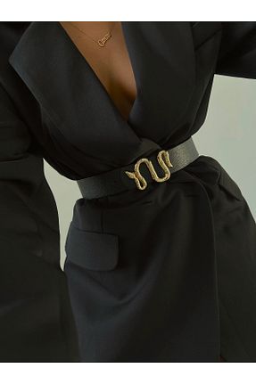 کمربند مشکی زنانه چرم مصنوعی Fiori - کد 71733844