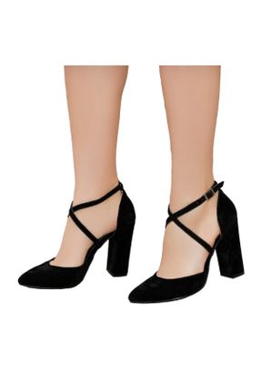 کفش پاشنه بلند کلاسیک مشکی زنانه چرم طبیعی پاشنه ساده پاشنه متوسط ( 5 - 9 cm ) کد 650190077