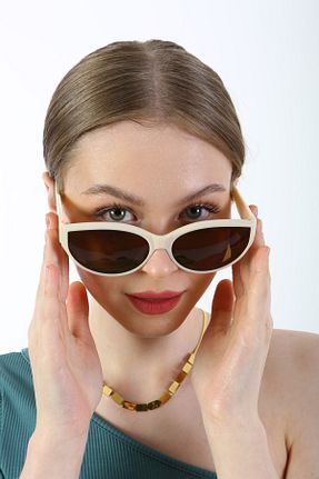 عینک آفتابی بژ زنانه UV400 ModaLand - کد 649944341