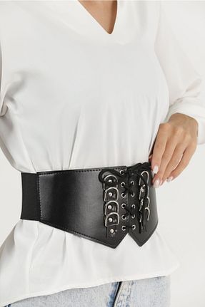 کمربند مشکی زنانه چرم مصنوعی Fiori - کد 339406014