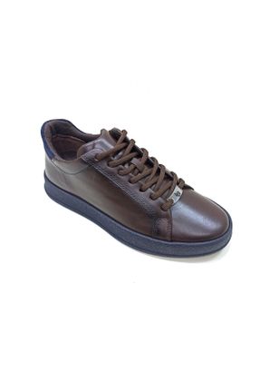 کفش کژوال قهوه ای مردانه چرم طبیعی پاشنه ساده کد 650643047
