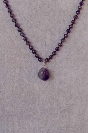 گردنبند جواهر بنفش زنانه سنگ Dünya Doğal Taş - کد 650997267