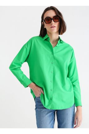 پیراهن سبز زنانه یقه پیراهنی کد 650894387