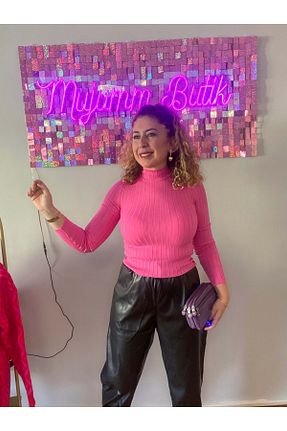شلوار مشکی زنانه چرم مصنوعی MUJUMMBUTİK - کد 650573238