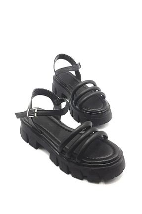 صندل مشکی زنانه پاشنه تخت DUYGUSHOESBAG - کد 270502877