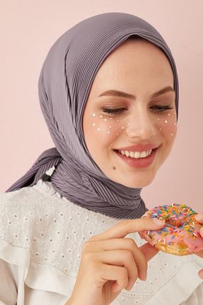 روسری طوسی پنبه ای OzPrive - کد 650701600