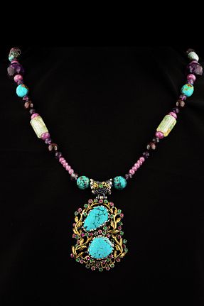 گردنبند نقره زنانه 925 عیار OSMANLI DOĞAL TAŞ - کد 650841024