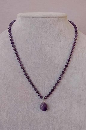 گردنبند جواهر بنفش زنانه سنگ Dünya Doğal Taş - کد 650997267