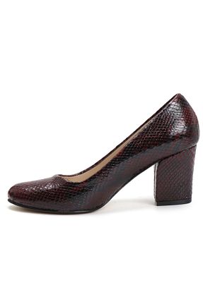 کفش پاشنه بلند کلاسیک زرشکی زنانه چرم خالص OZ DOROTHY - کد 650531025