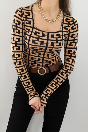 بلوز بژ زنانه ساده LACHT - کد 650977623