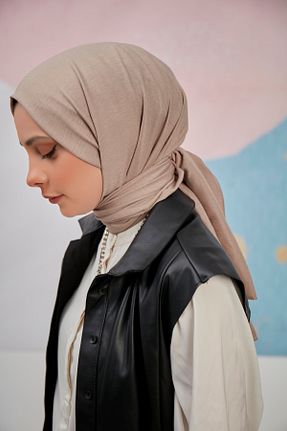 شال قهوه ای زنانه پنبه ای Arden Scarf - کد 652730391
