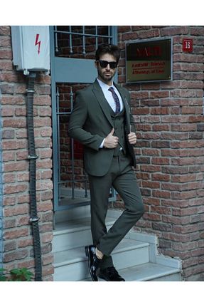 کت و شلوار سبز مردانه یقه کتی Suitmen - کد 652839931