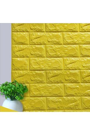 کاغذ دیواری زرد Kendinden Yapışkanlı Renkli Duvarlar - کد 653228436