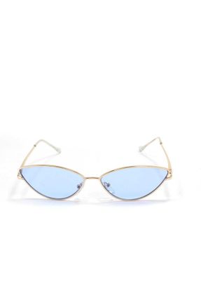 عینک آفتابی آبی زنانه 55 UV400 فلزی مات گربه ای کد 41999919