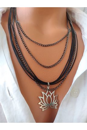 گردنبند جواهر مشکی زنانه چرم ZeynDesign - کد 653257720