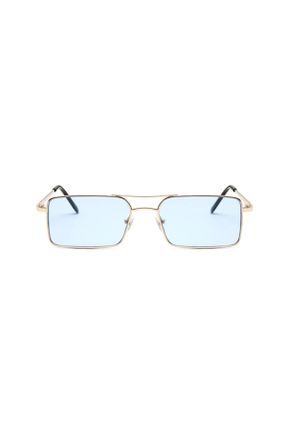 عینک آفتابی آبی زنانه 59+ UV400 فلزی هندسی کد 95288562