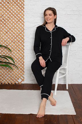 ست لباس راحتی مشکی زنانه ساده MİRELLA - کد 653492779