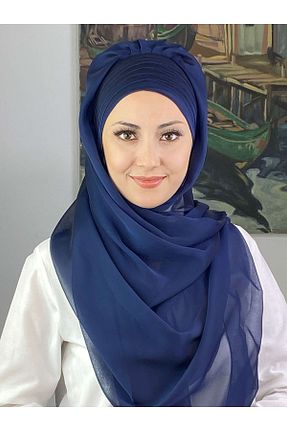 روسری سرمه ای شیفون BUTİKAMBAR - کد 653536966