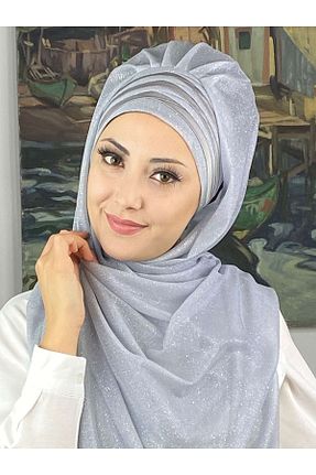 روسری سرمه ای شیفون BUTİKAMBAR - کد 653537098