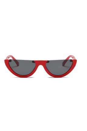 عینک آفتابی قرمز زنانه 55 UV400 پلاستیک هندسی کد 40661587