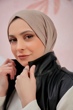 شال قهوه ای زنانه پنبه ای Arden Scarf - کد 652730391